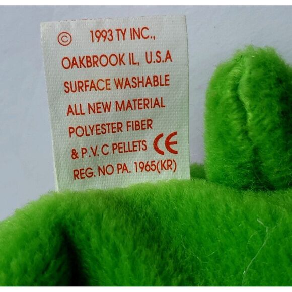 Vintage Ty Beanie Babies "Speedy" Turtle 6.5" Green Plush 1993 Retired Sty 4030 - Picture 6 of 8